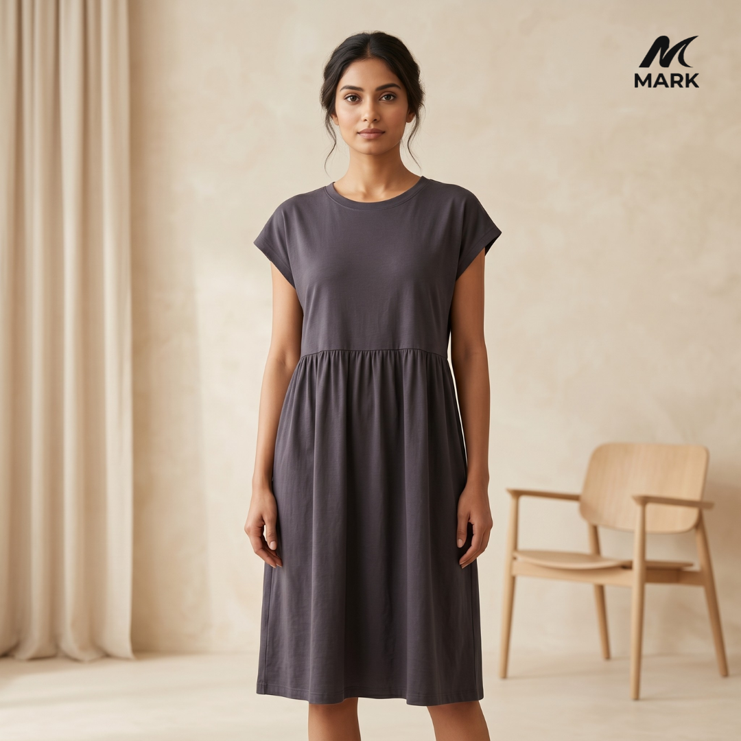 MARK Women’s Charcoal Grey Relaxed Fit Midi Dress