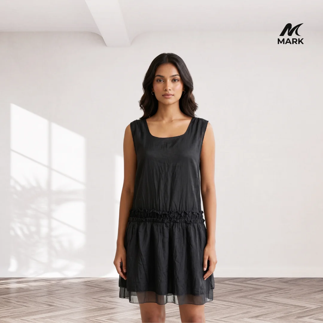 Minimalist Chic: Women's Sleeveless Drop-Waist Mini Dress