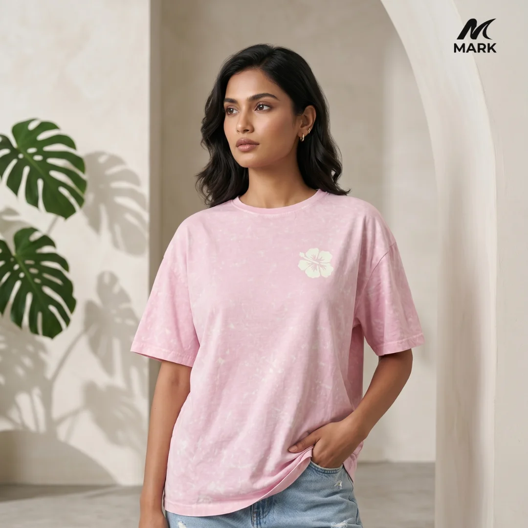 Effortless Vibe Women's Acid-Wash Oversized Graphic Tee